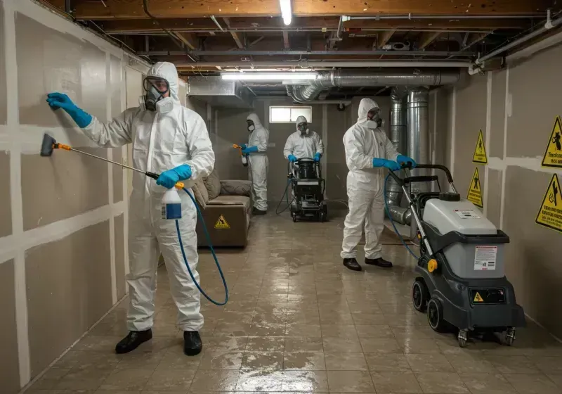 Basement Moisture Removal and Structural Drying process in Seminole County, OK